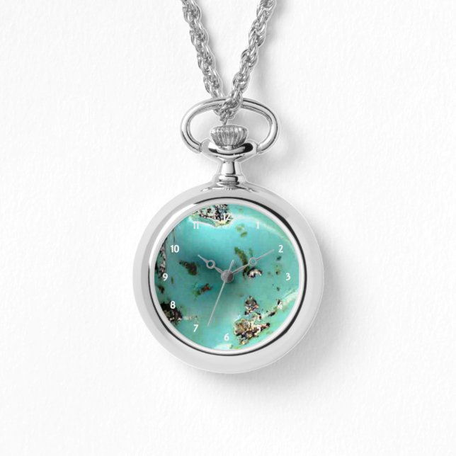 Montre Image Turquoise Gemstone Femmes Argent Argent Arro (Recto)