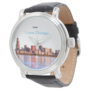 Montre Image USA pour Black-Vintage-Leather-Watch