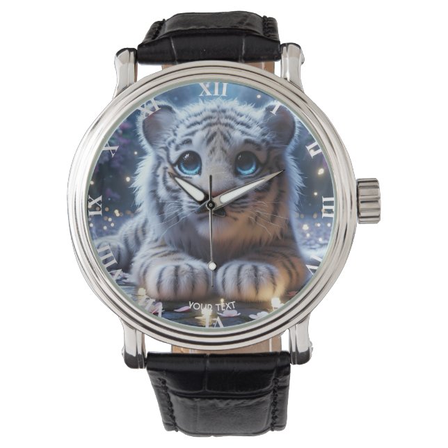 Montre Imaginaire Bébé blanc Tigre mou (devant)