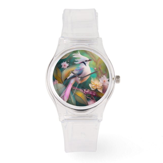 Montre Imaginaire blanc crêpé à queue blanche Jay (Recto)