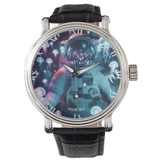 Montre Imaginaire Cute astronaute espace méduse (devant)