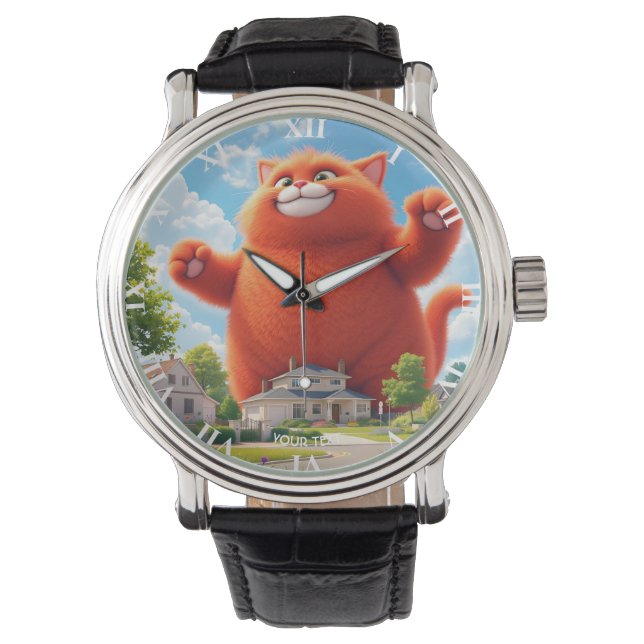 Montre Imaginaire Cute Big Orange Chat (devant)
