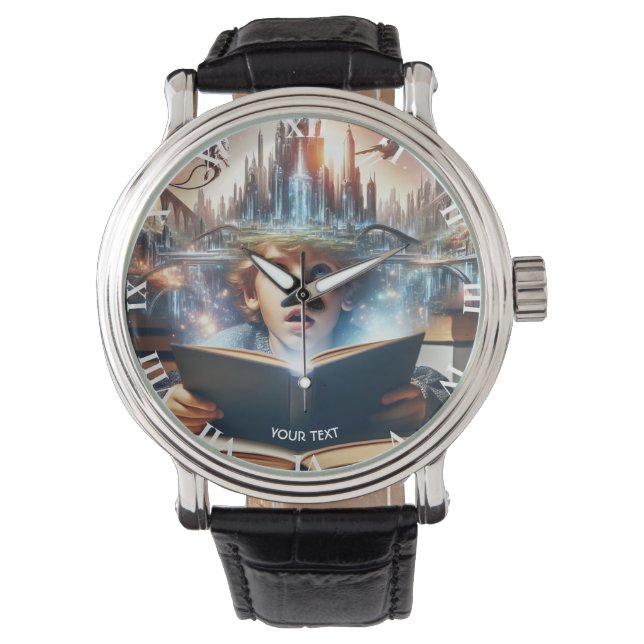 Montre Imaginaire Cute Boy City Book (devant)