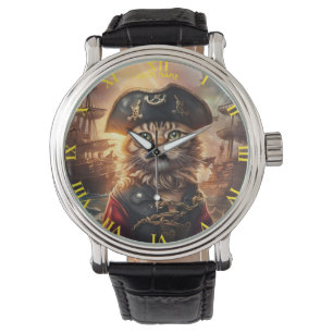 Montre Imaginaire Cute Chat Pirate Casquette