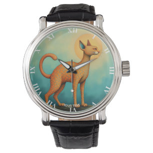 Montre Imaginaire Cute Orange Chat Abstrait