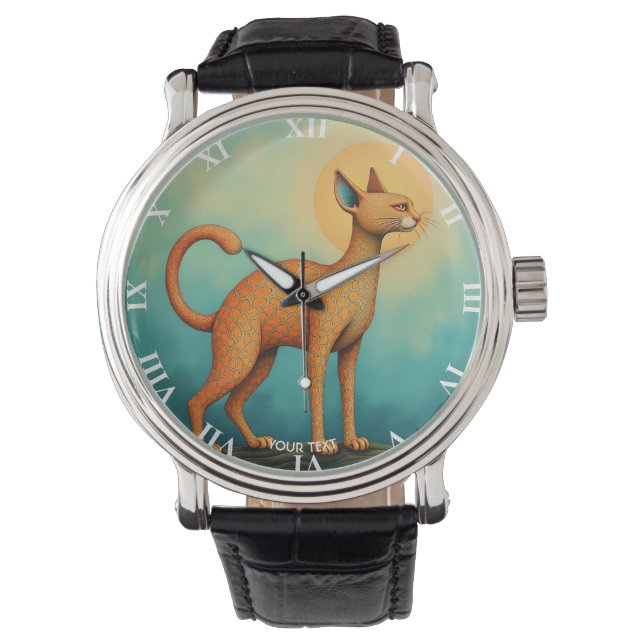 Montre Imaginaire Cute Orange Chat Abstrait (devant)