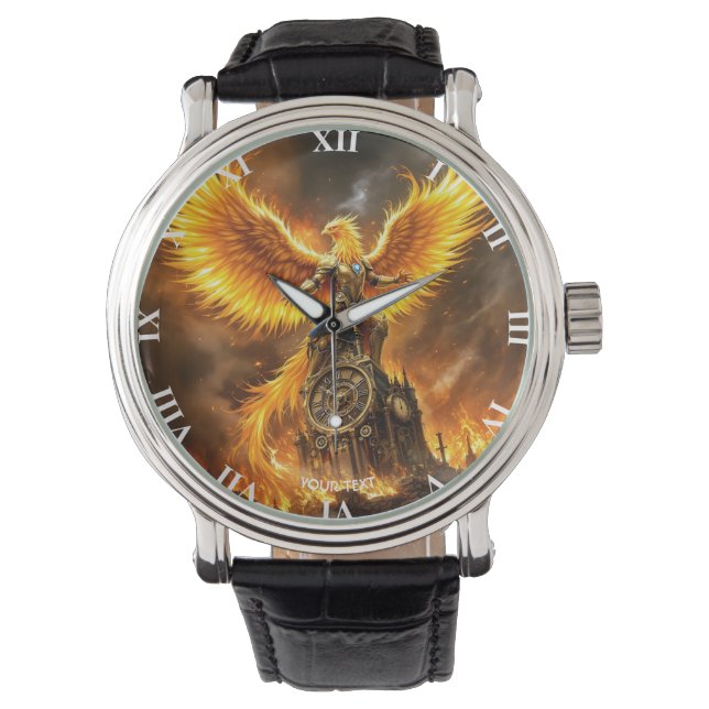 Montre Imaginaire Cute Steampunk Flames Phoenix (devant)