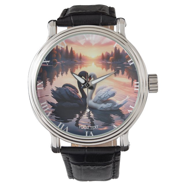 Montre Imaginaire Cute Swan Lake Sunset (devant)