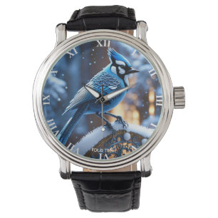 Montre Imaginaire Cute Vivid Blue Bird Filigree