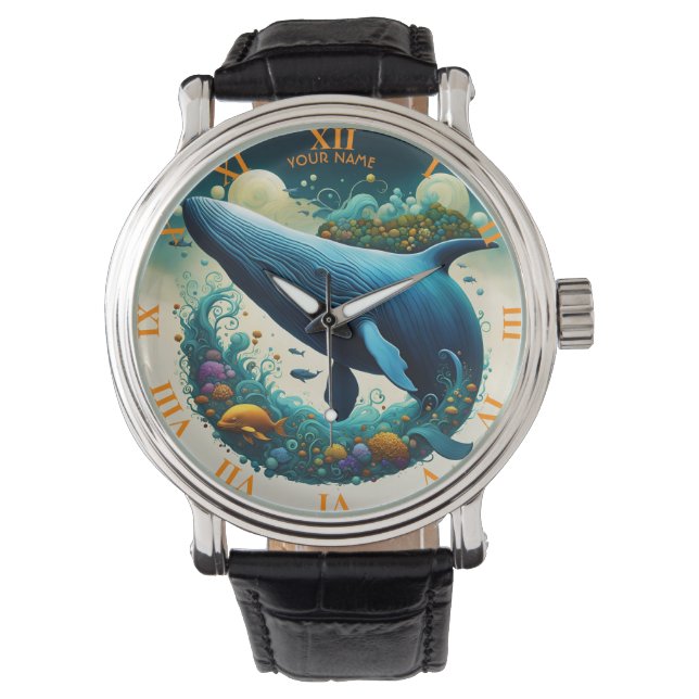 Montre Imaginaire Cute Vivid Majestic Spiral Whale (devant)