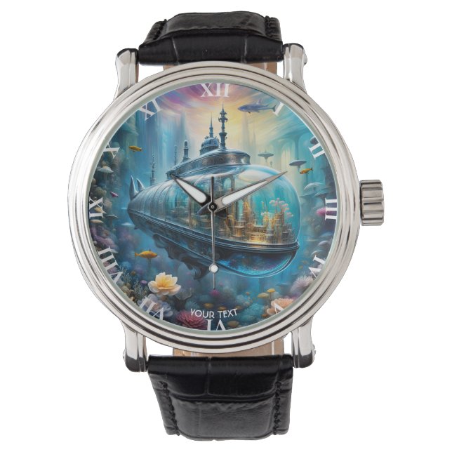 Montre Imaginaire Cute Vivid Verre Sous-marin Fleurs (devant)