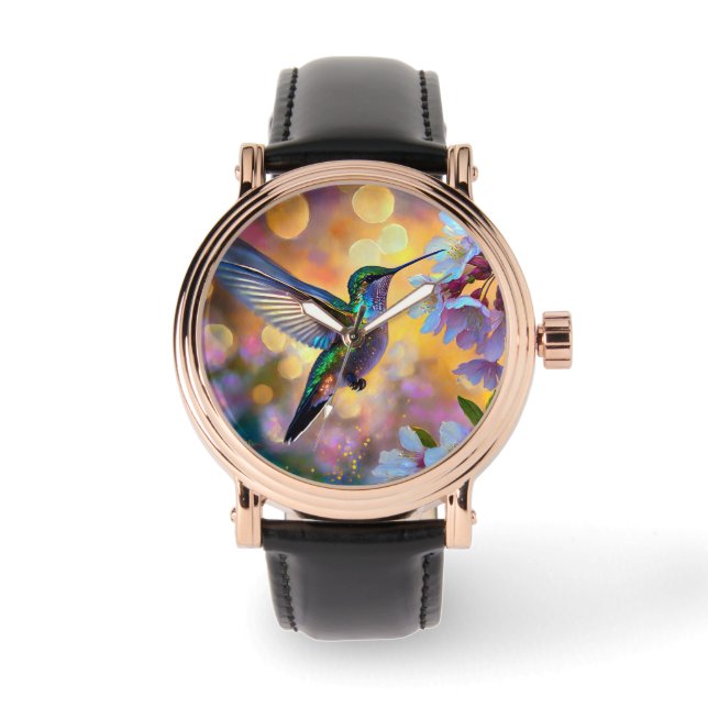 Montre Imaginaire de cerisier en fleurs Hummingbird (Recto)