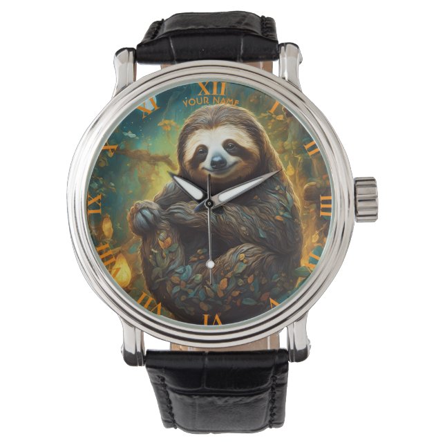 Montre Imaginaire Fleurs Vivides Majestic Sloth (devant)