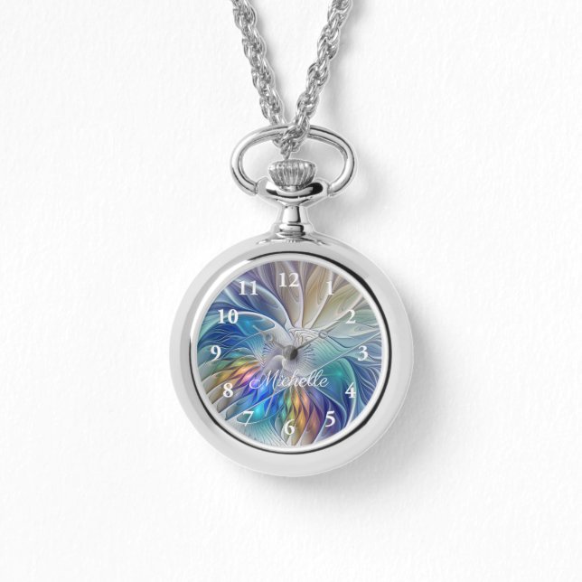 Montre Imaginaire floral, Colorful Abstrait Fractal Nom p (Recto)