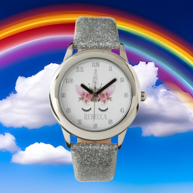 Montre Imaginaire licorne argent princesse face nom montr (Créateur téléchargé)