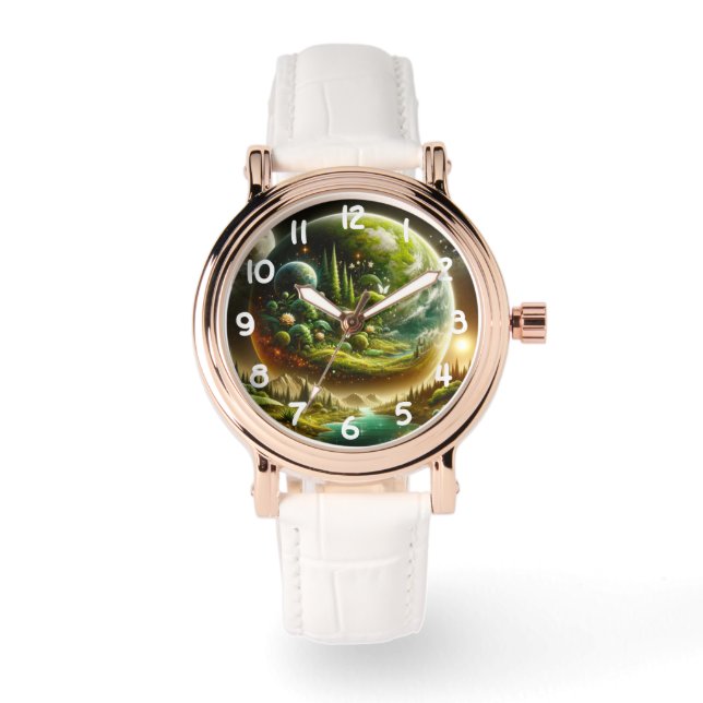 Montre Imaginaire Magique Planète Avec Nature Céleste (Recto)