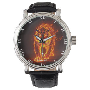Montre Imaginaire mignon feu gros tigre