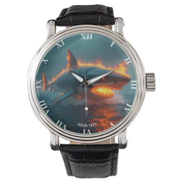 Montre Imaginaire mignon feu requin mer (devant)
