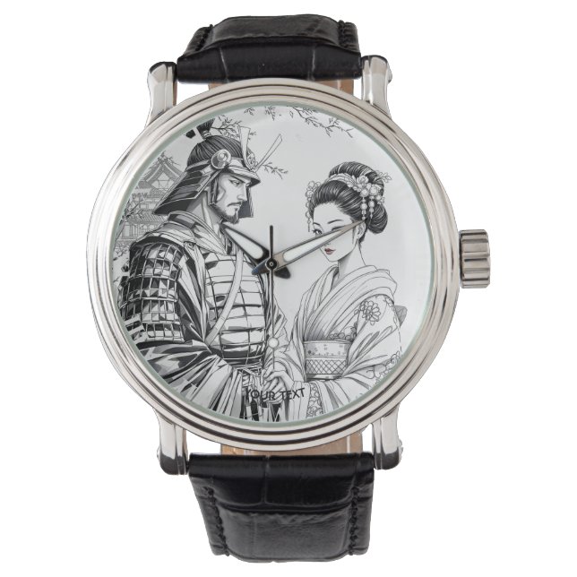 Montre Imaginaire mignon Samurai Geisha crayon (devant)