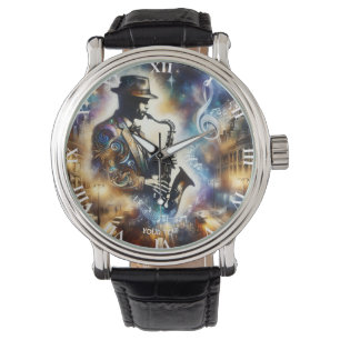 Montre Imaginaire musicien de rue mignonne Saxophone