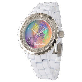 Montre Imaginaire Rainbow Unicorn Personnalisé