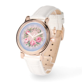 Montre Impression d'art Couronne de pivoines aquarelle