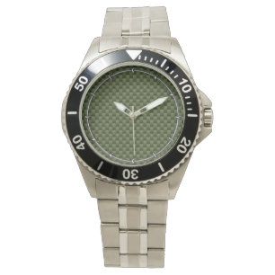 Montre Impression de fibre de carbone verte de l'Armée