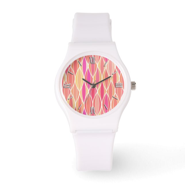 Montre Impression du ruban du milieu du siècle - rose, co (Recto)