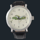 Montre Impression encadrée de sauterelles vertes<br><div class="desc">Cette impression bordée de chaux présente une sauterelle verte sur un arrière - plan crème. Un original de Vision Studio,  cela ferait un grand cadeau pour l'insecte ou amoureux de la nature dans votre vie!</div>