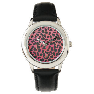Montre Impression noire et rouge dalmate