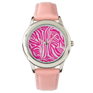 Montre Impression zèbre rose