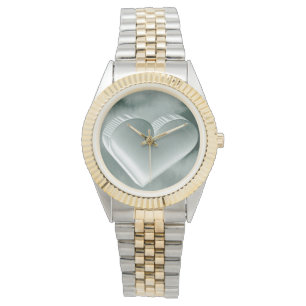 Montre Impressionnant aquarelle originale argent coeur 3D