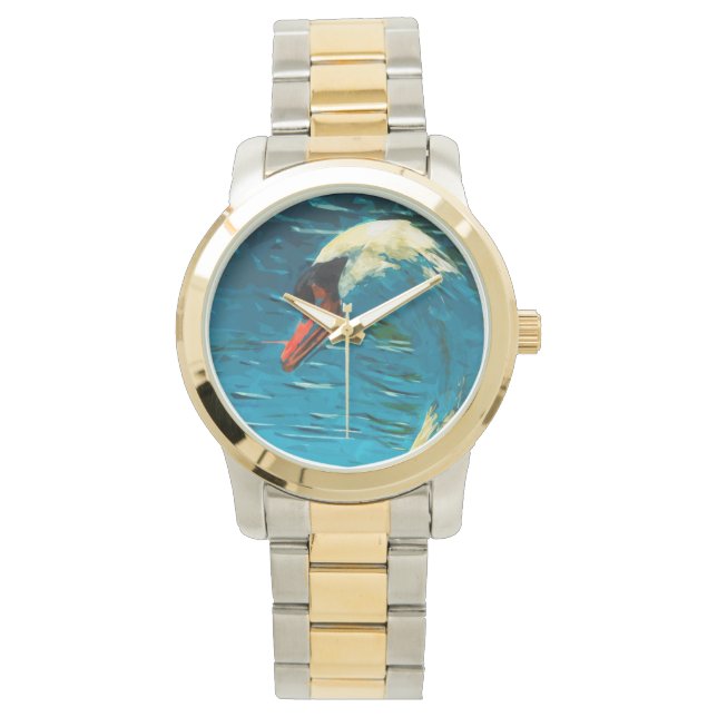 Montre Impressionnisme Abstrait du cygne muet (devant)