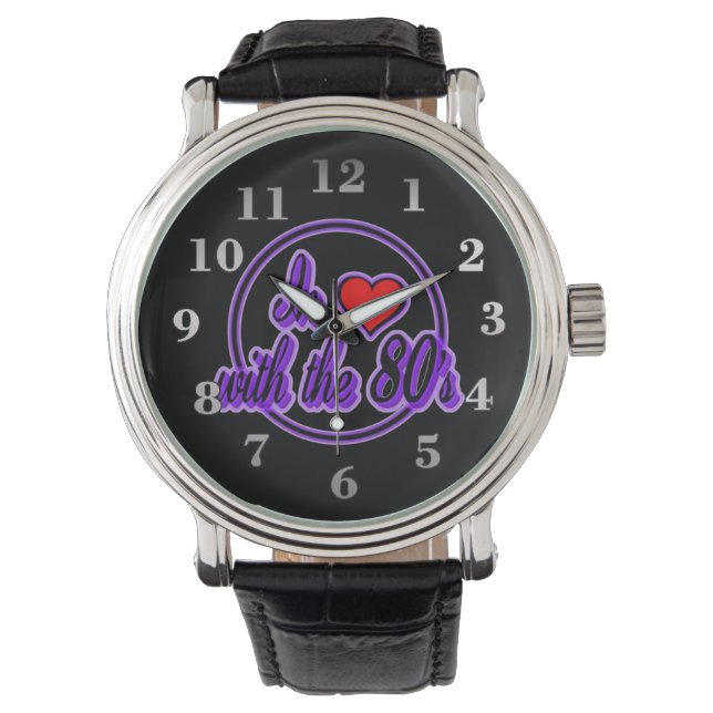 Montre In Love With The 80's Retro Purple Logo Watch (devant)