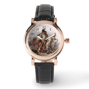 Montre Indien Blackfoot sur le cheval Arabe étant chass