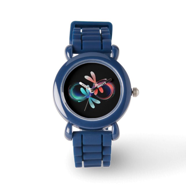 Montre Infini avec des libellules lumineuses (Recto)