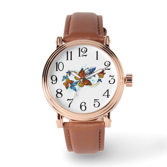 Montre Infini de papillons monarques (Recto)