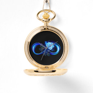 Montre Infini lumineux avec rose bleue