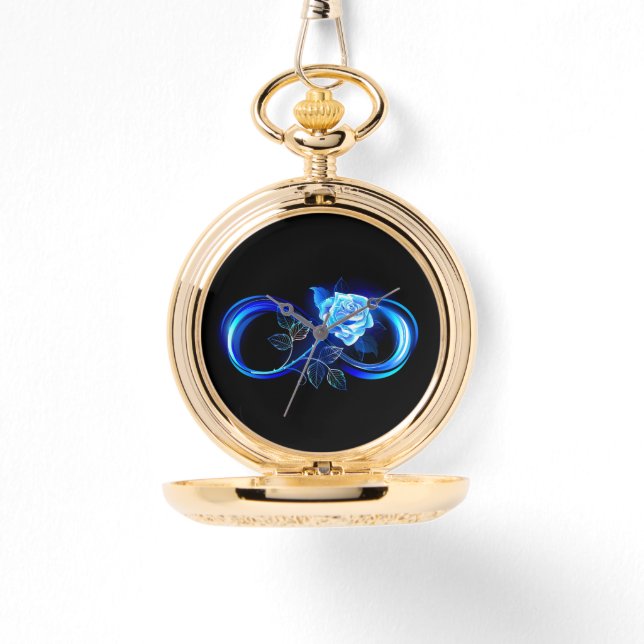 Montre Infini lumineux avec rose bleue (Recto)
