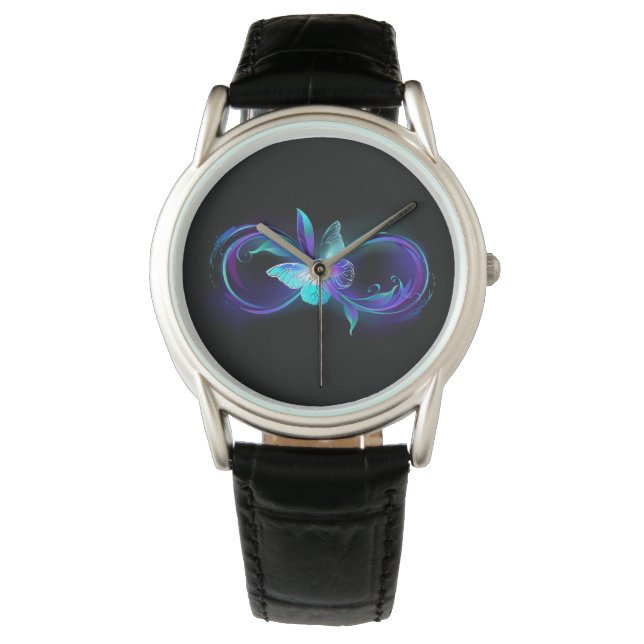 Montre Infinité brillante avec papillon magique (devant)