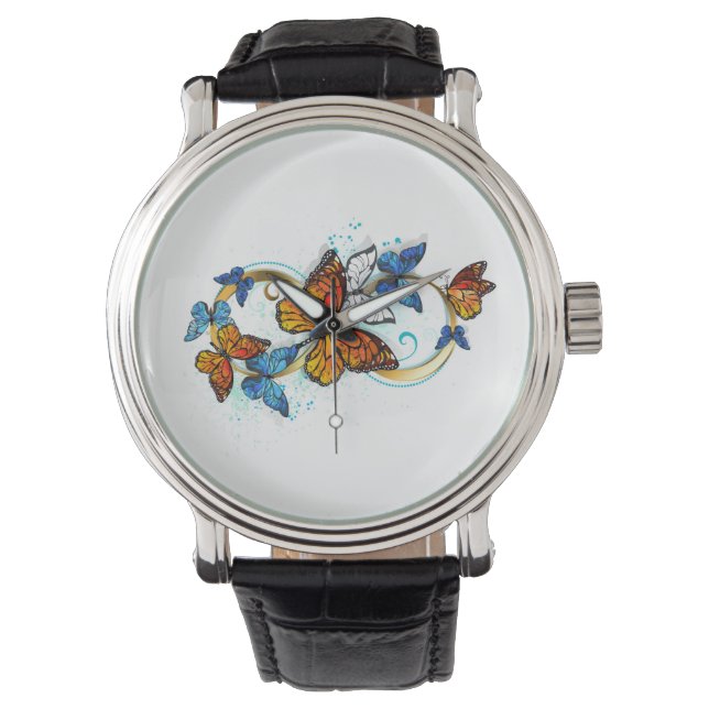 Montre Infinité de papillons monarques (devant)