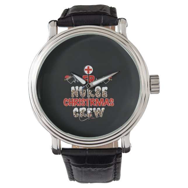 Montre Infirmière Cadeau Er Infirmière Équipage de Noël (devant)