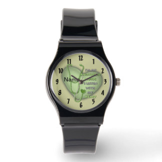 Montre Infirmière Coeur Vert Anesthésiste