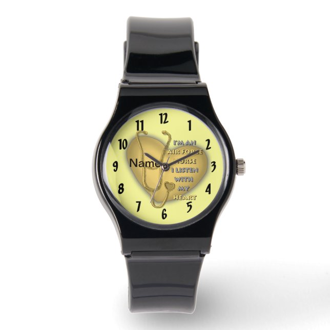 Montre Infirmière de la Force aérienne du coeur jaune (Recto)