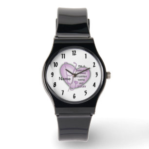 Montre Infirmière du Midwoman du coeur pourpre