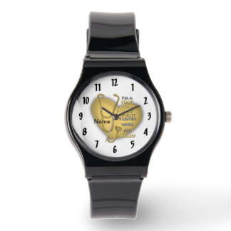 Montre Infirmière en soins de longue durée du coeur jaune