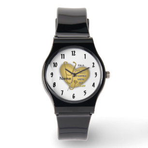 Montre Infirmière gériatrique à coeur jaune