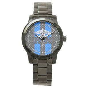 Montre Infirmière inscrite RN Caduceus Carbon Decor