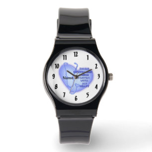 Montre Infirmière ophtalmique du Coeur bleu