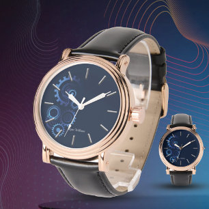 Montre Ingénieur mécanique bleu moderne